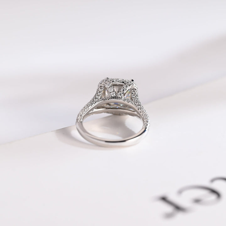 1.50ct-2.50ct Cushion Cut Lab Grown Diamond Split Shank Engagement Ring