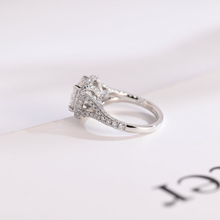 1.50ct-2.50ct Cushion Cut Lab Grown Diamond Split Shank Engagement Ring