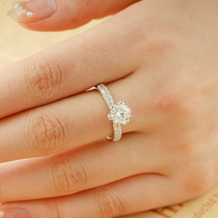 1.50ct-2.50ct Round Cut Lab Grown Diamond Vintage Engagement Ring