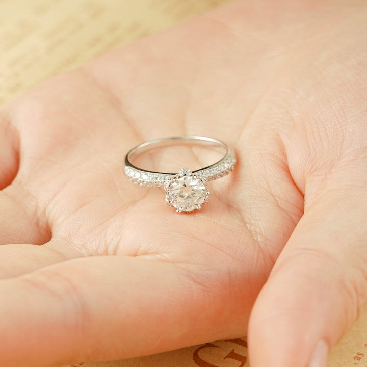 1.50ct-2.50ct Round Cut Lab Grown Diamond Vintage Engagement Ring