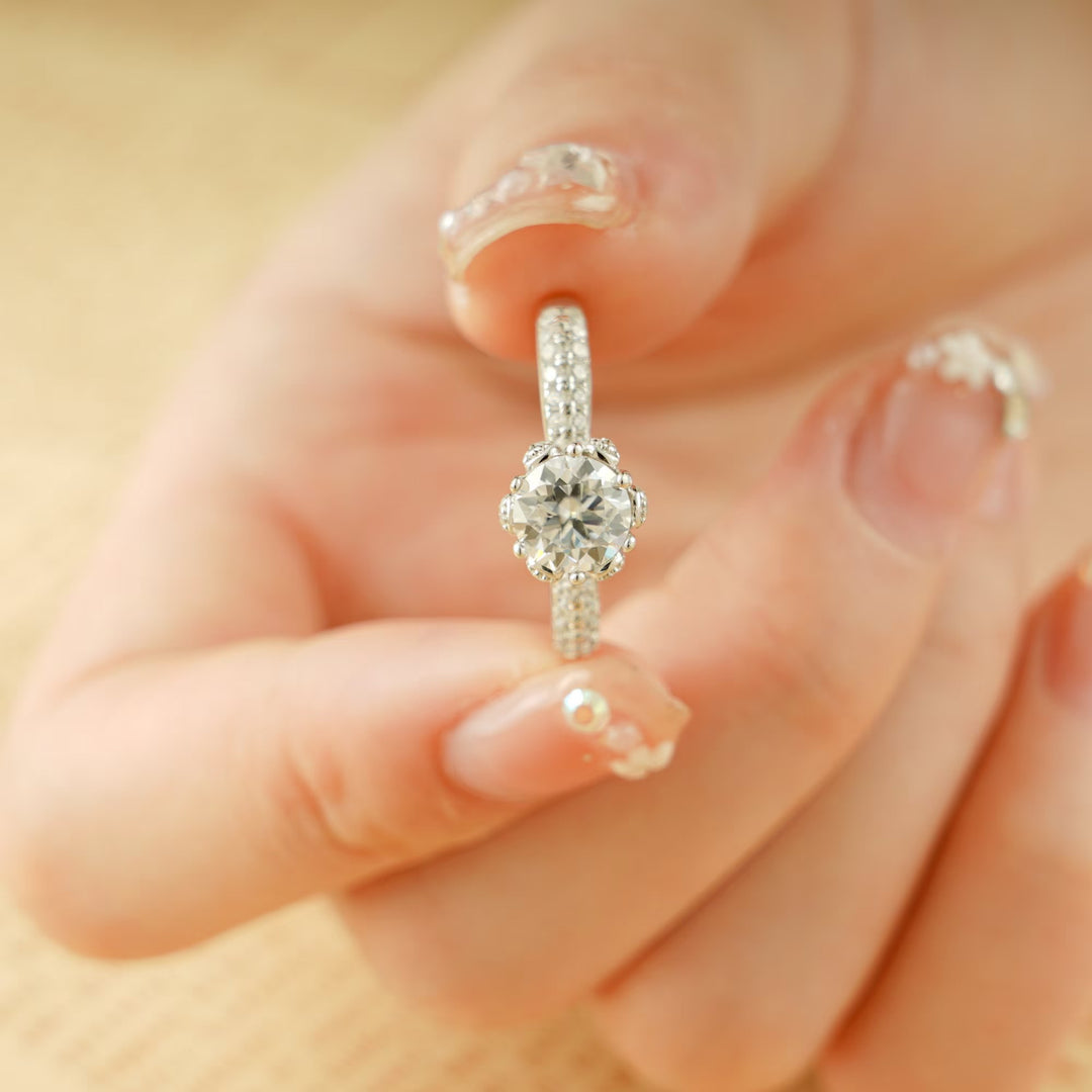 1.50ct-2.50ct Round Cut Lab Grown Diamond Vintage Engagement Ring