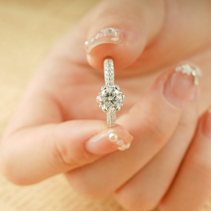 1.50ct-2.50ct Round Cut Lab Grown Diamond Vintage Engagement Ring