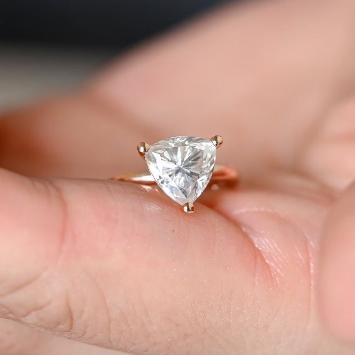 1.0ct-2.0ct Trillion Cut Lab Grown Diamond Solitaire Engagement Ring