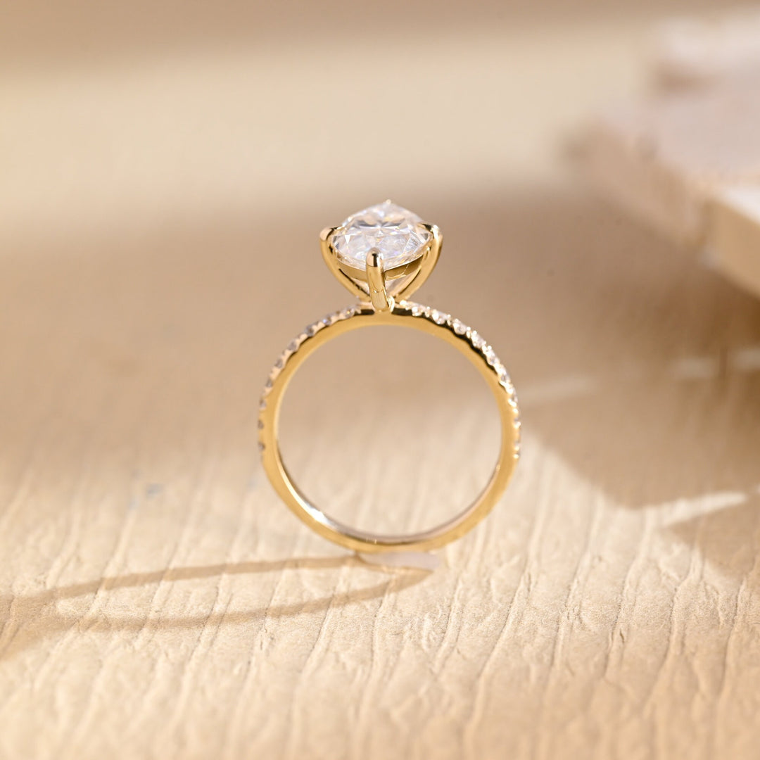 2.0ct-3.0ct Marquise Cut Lab Grown Diamond Pave Engagement Ring