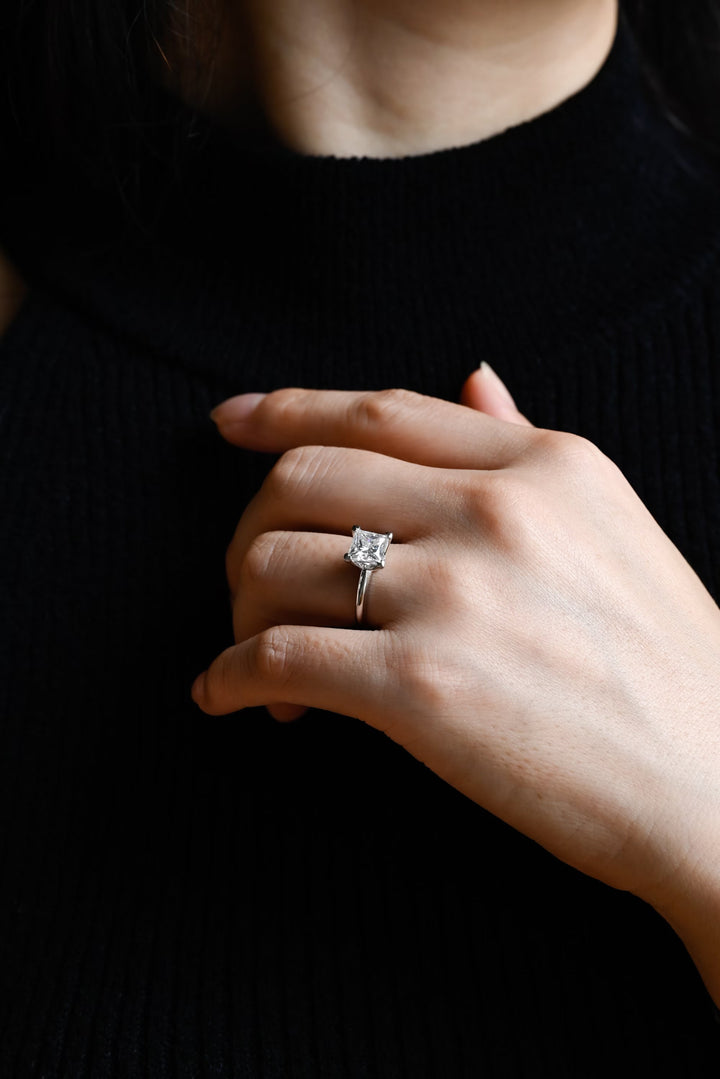 1.50ct-2.50ct Princess Cut Lab Grown Diamond Solitaire Engagement Ring