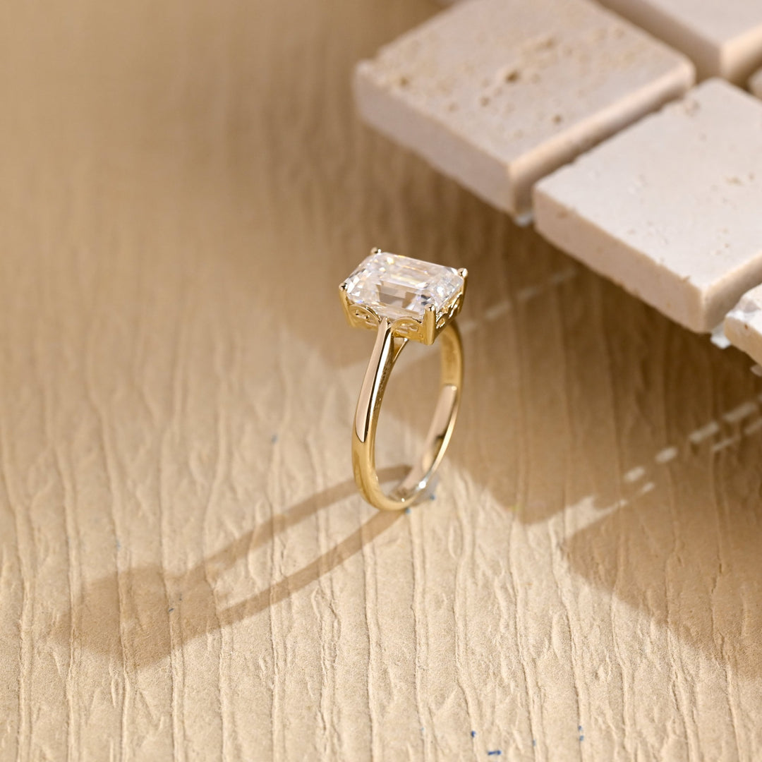1.50ct-2.50ct Emerald Cut Lab Grown Diamond Solitaire Engagement Ring
