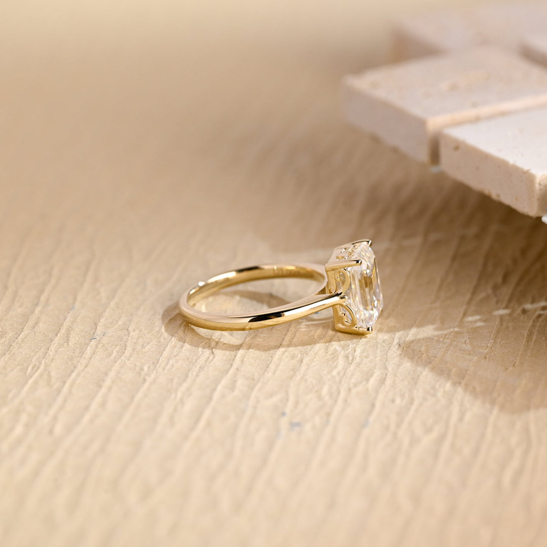 1.50ct-2.50ct Emerald Cut Lab Grown Diamond Solitaire Engagement Ring