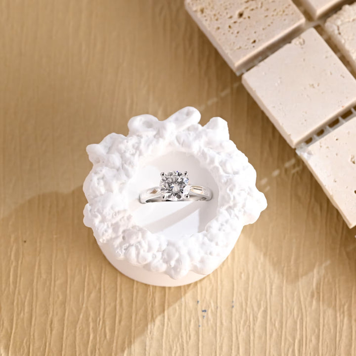 1.0ct-2.0ct Round Cut Lab Grown Diamond Solitaire Engagement Ring