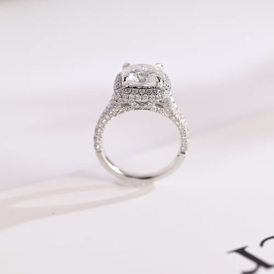 1.50ct-2.50ct Cushion Cut Lab Grown Diamond Split Shank Engagement Ring