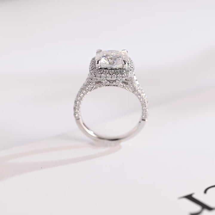 1.50ct-2.50ct Cushion Cut Lab Grown Diamond Split Shank Engagement Ring