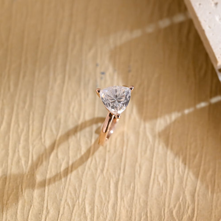 1.0ct-2.0ct Trillion Cut Lab Grown Diamond Solitaire Engagement Ring