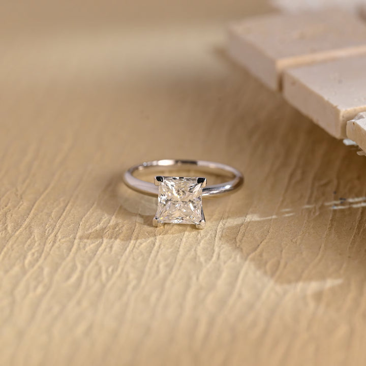 1.50ct-2.50ct Princess Cut Lab Grown Diamond Solitaire Engagement Ring