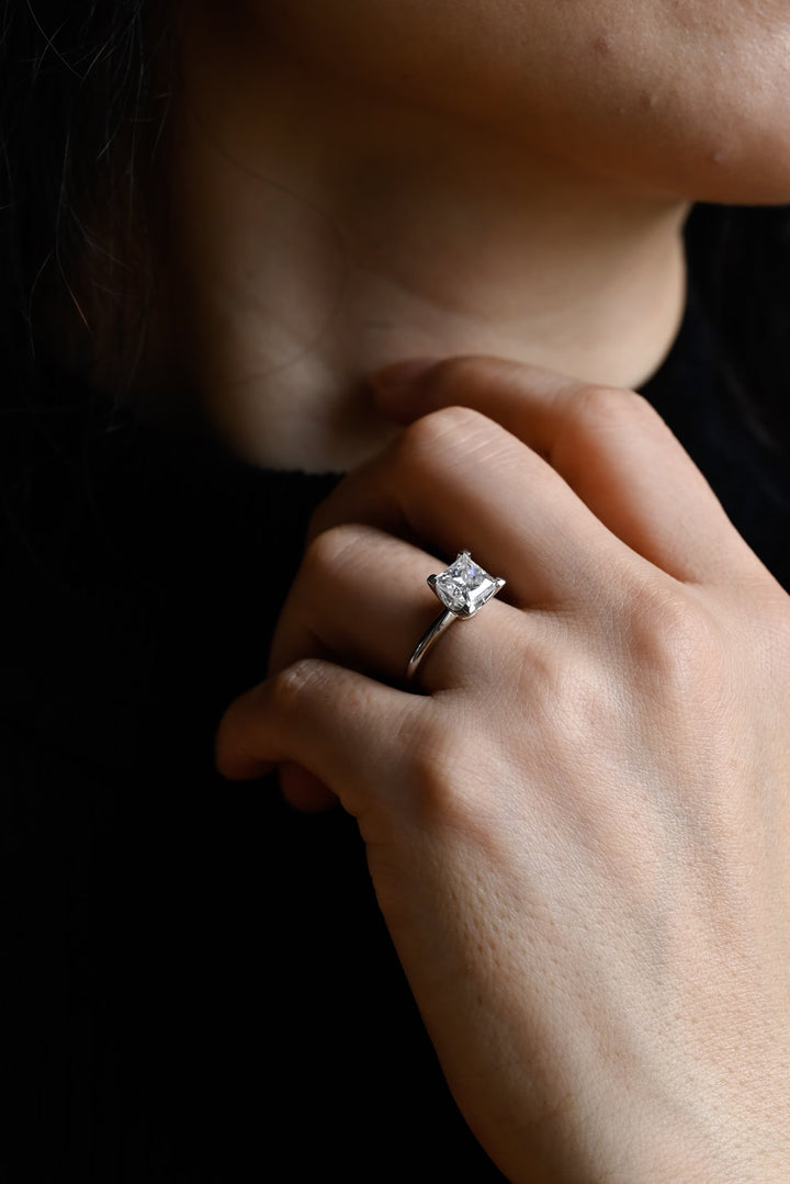 1.50ct-2.50ct Princess Cut Lab Grown Diamond Solitaire Engagement Ring