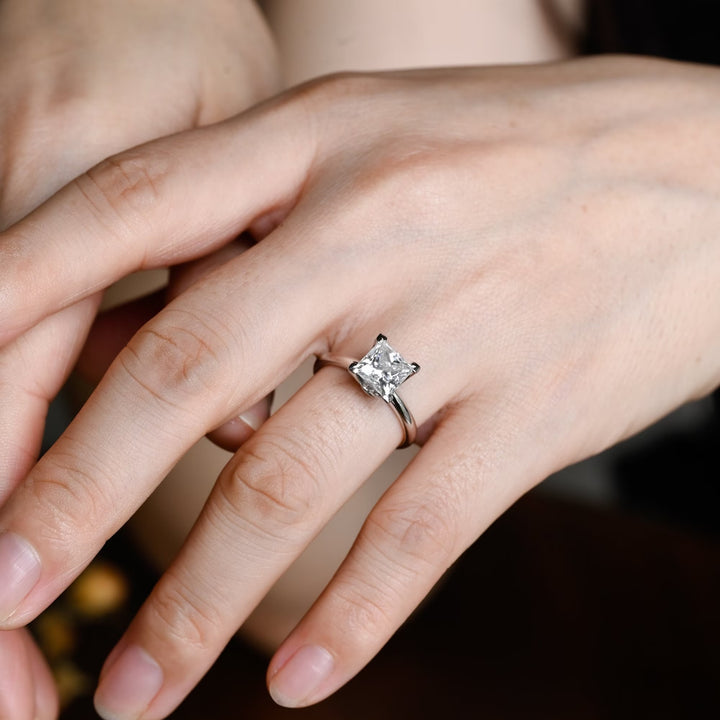 1.50ct-2.50ct Princess Cut Lab Grown Diamond Solitaire Engagement Ring