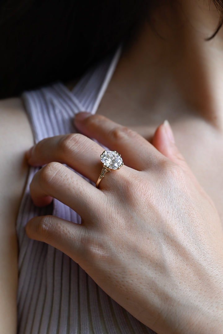 2.0ct-3.0ct Cushion Cut Lab Grown Diamond Vintage Engagement Ring