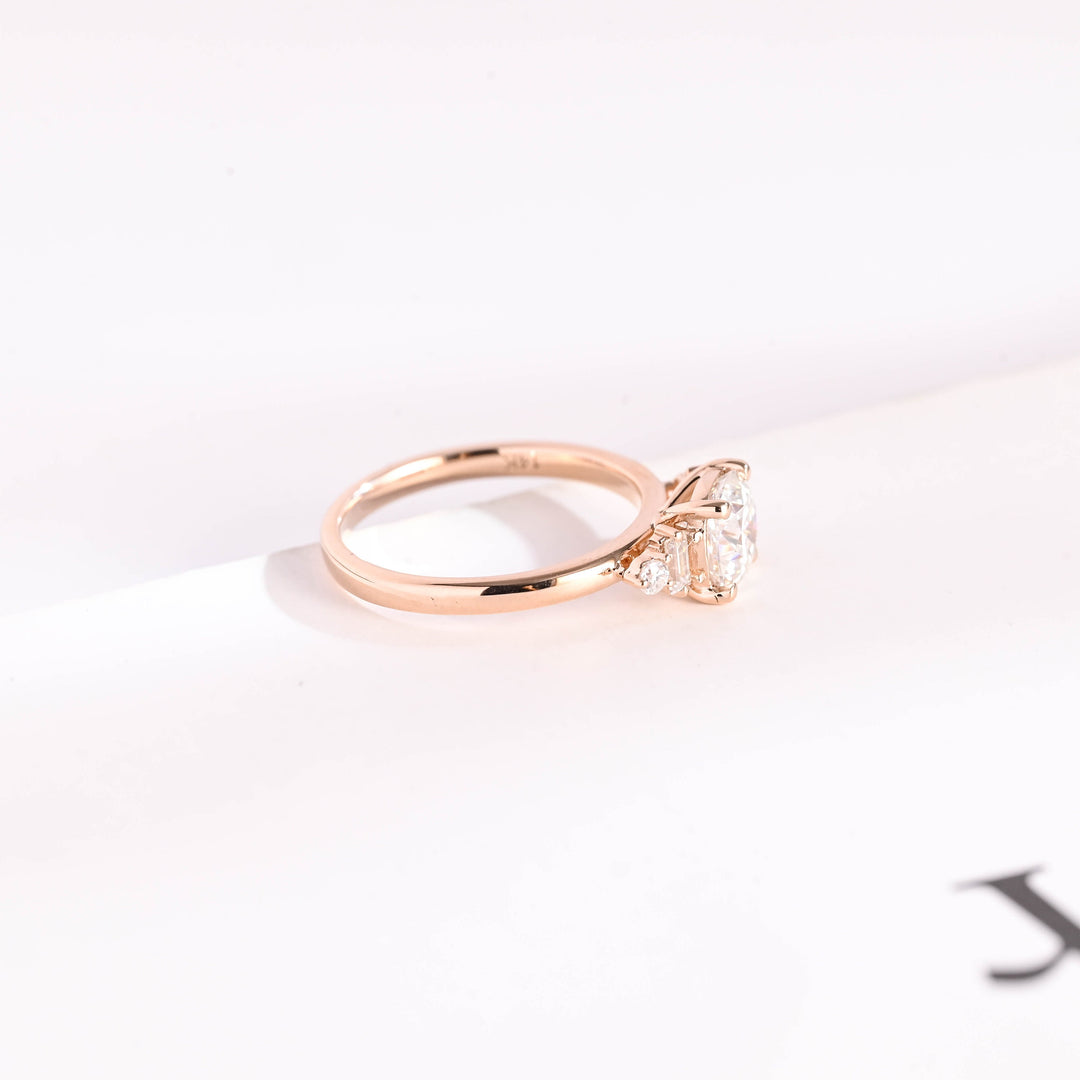 1.0ct-2.0ct Cushion Cut Lab Grown Diamond Five Stone Engagement Ring