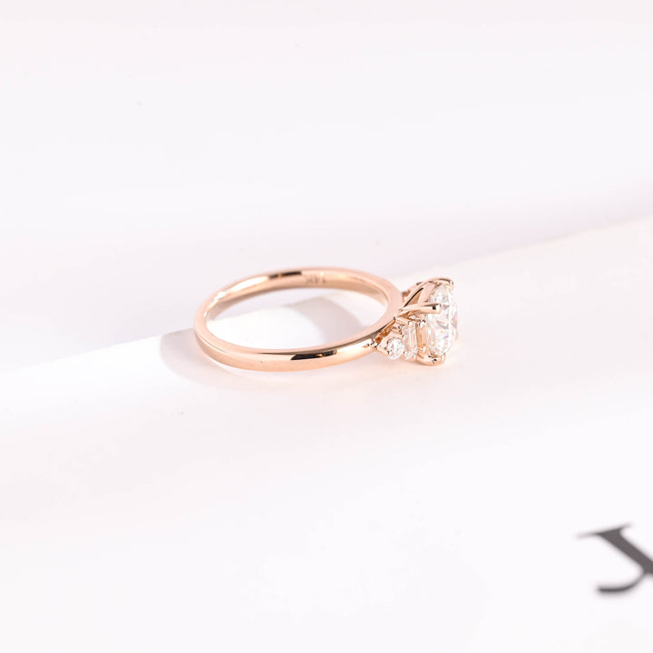 1.0ct-2.0ct Cushion Cut Lab Grown Diamond Five Stone Engagement Ring