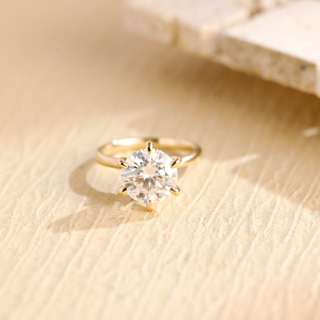2.0ct-3.0ct Round Cut Lab Grown Diamond Hidden Halo Engagement Ring