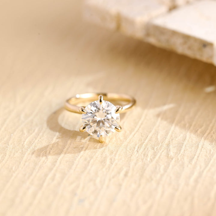 2.0ct-3.0ct Round Cut Lab Grown Diamond Hidden Halo Engagement Ring