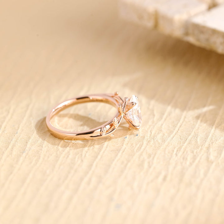 1.0ct-2.0ct Marquise Cut Lab Grown Diamond Art Ddeco Twig Engagement Ring