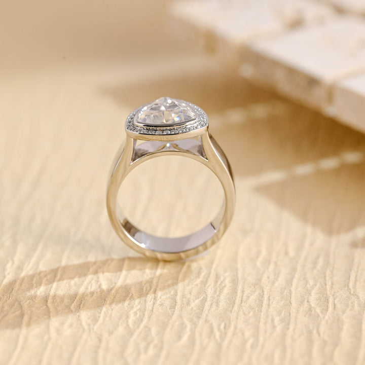 1.50ct-2.50ct Trillion Cut Lab Grown Diamond Halo Engagement Ring