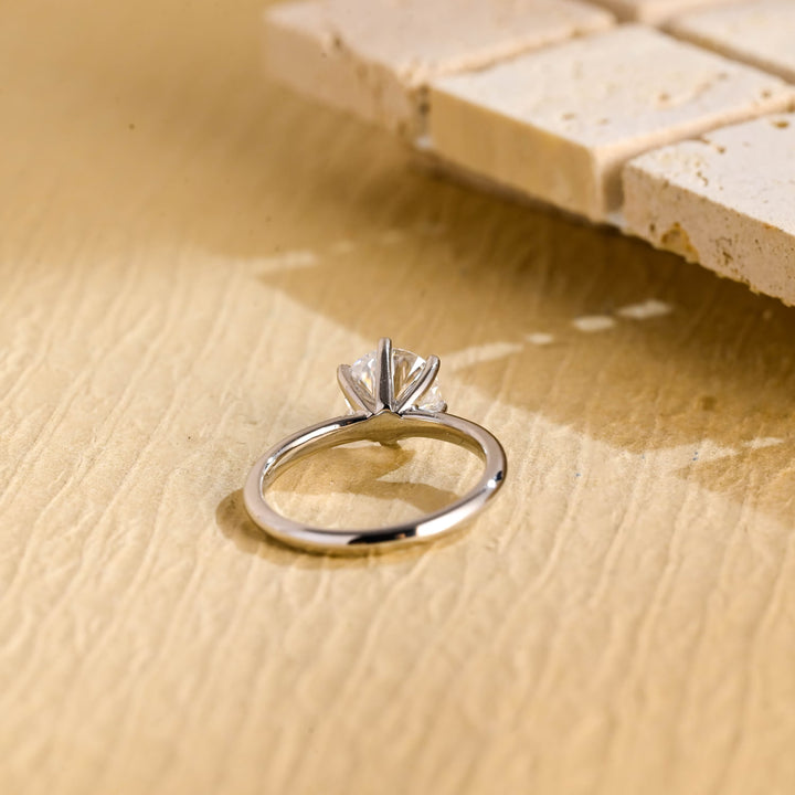 2.0ct-4.0ct Round Cut Lab Grown Solitaire Diamond Engagement Ring