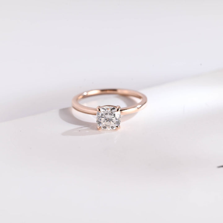 1.0ct-2.0ct Cushion Cut Lab Grown Diamond Solitaire Engagement Ring