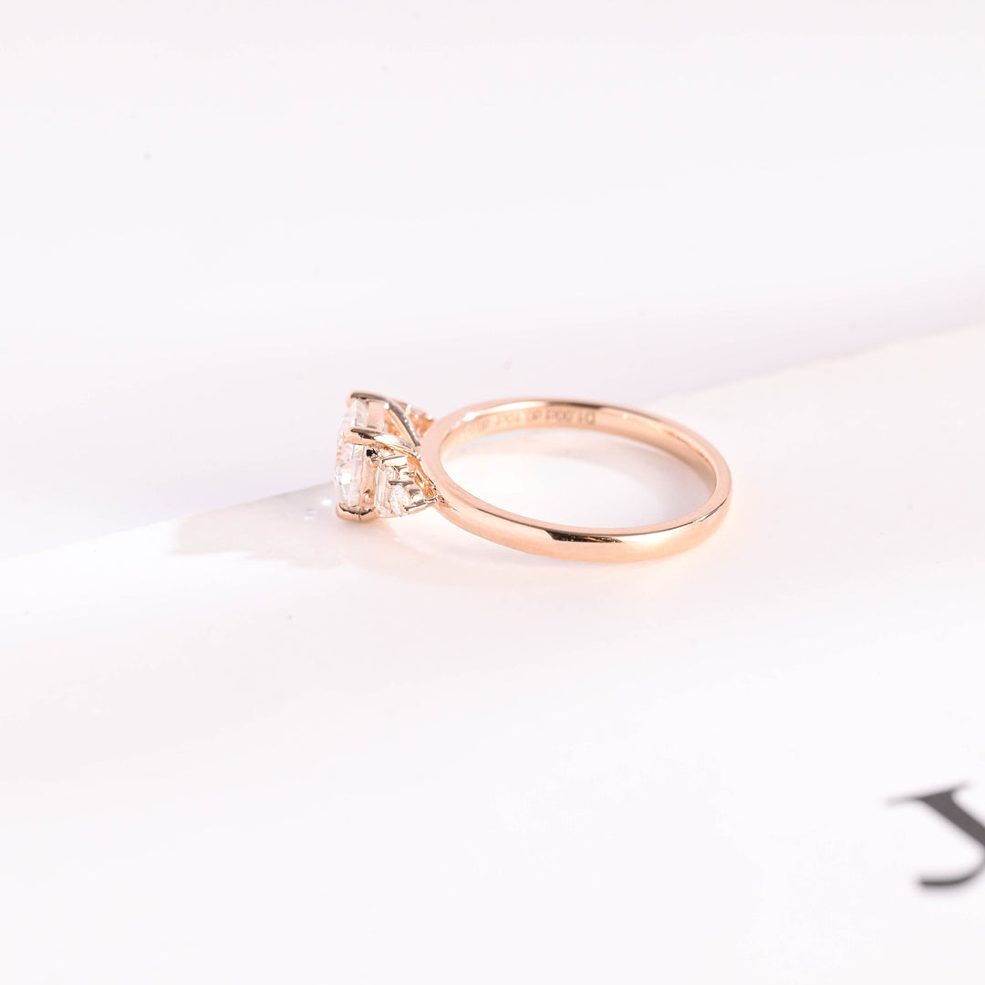 1.0ct-2.0ct Cushion Cut Lab Grown Diamond Five Stone Engagement Ring