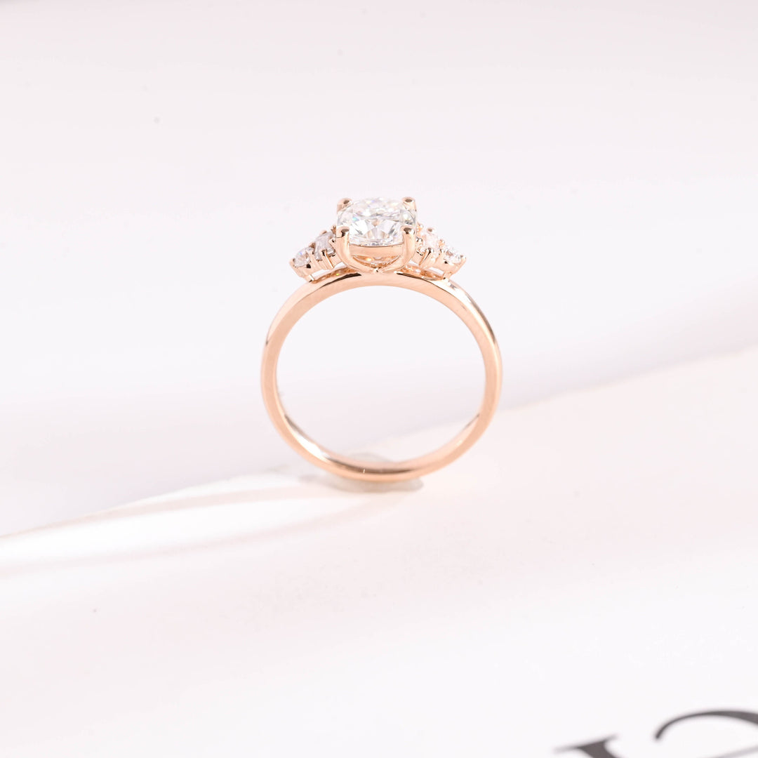 1.0ct-2.0ct Cushion Cut Lab Grown Diamond Five Stone Engagement Ring