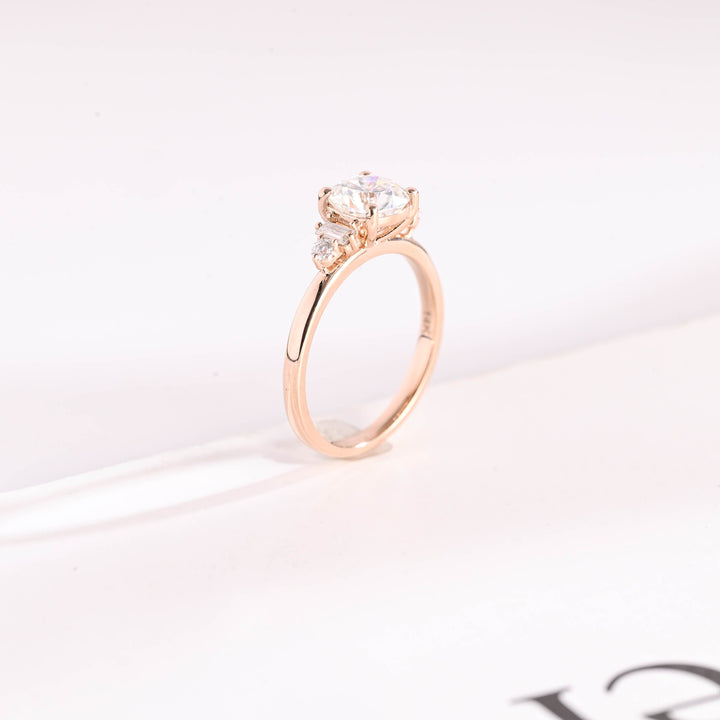 1.0ct-2.0ct Cushion Cut Lab Grown Diamond Five Stone Engagement Ring