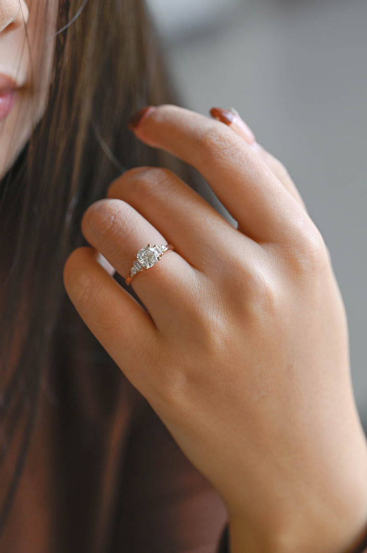 1.0ct-2.0ct Cushion Cut Lab Grown Diamond Five Stone Engagement Ring