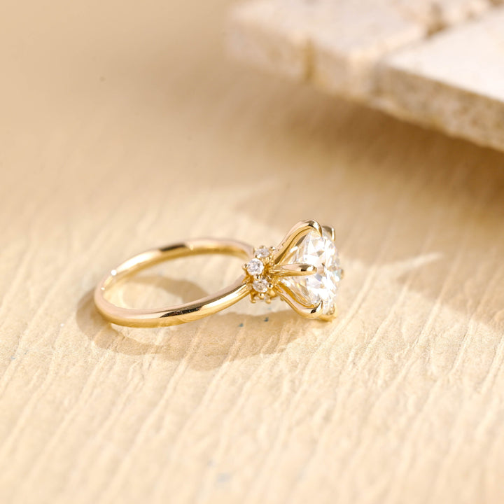 2.0ct-3.0ct Round Cut Lab Grown Diamond Hidden Halo Engagement Ring