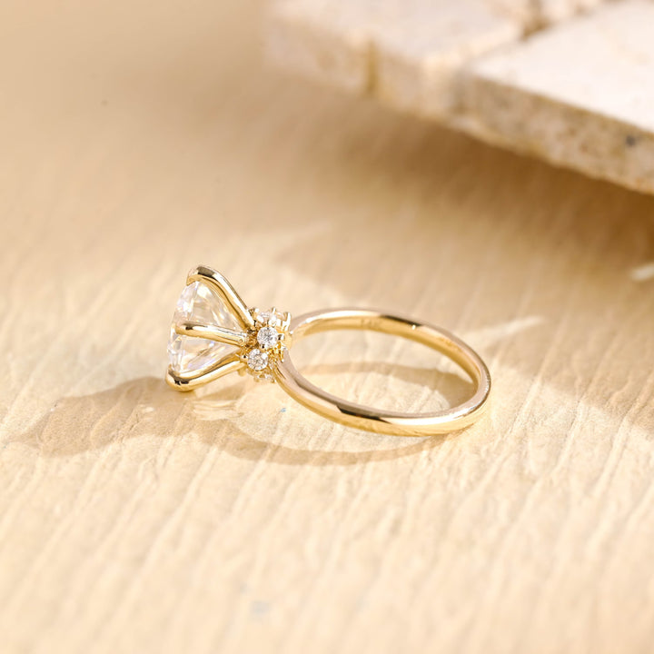 2.0ct-3.0ct Round Cut Lab Grown Diamond Hidden Halo Engagement Ring