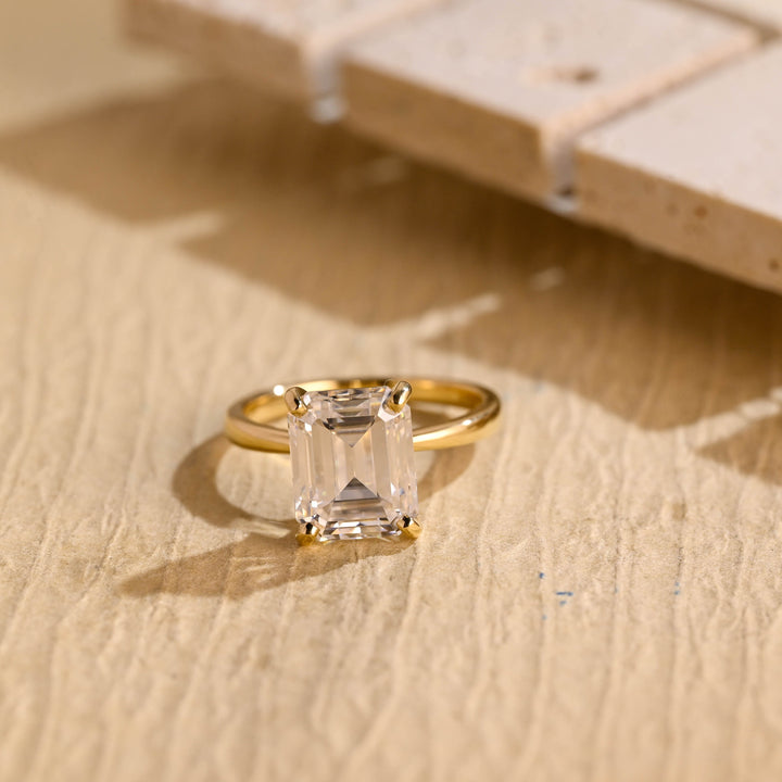 2.0ct-3.0ct Emerald Cut Lab Grown Diamond Solitaire Engagement Ring