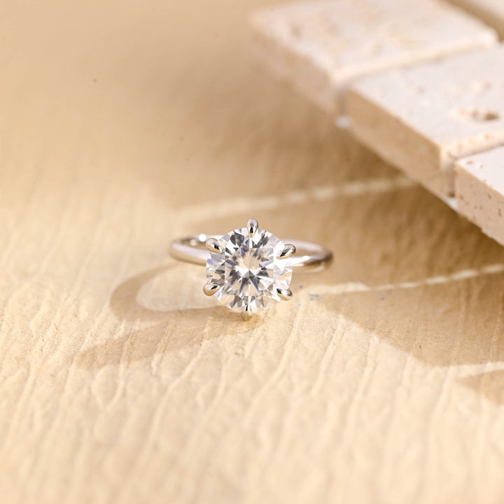 2.0ct-3.0ct Round Cut Lab Grown Diamond Solitaire Engagement Ring