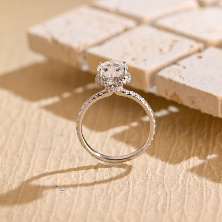 1.50ct-2.50ct Heart Cut Lab Grown Diamond Halo Engagement Ring