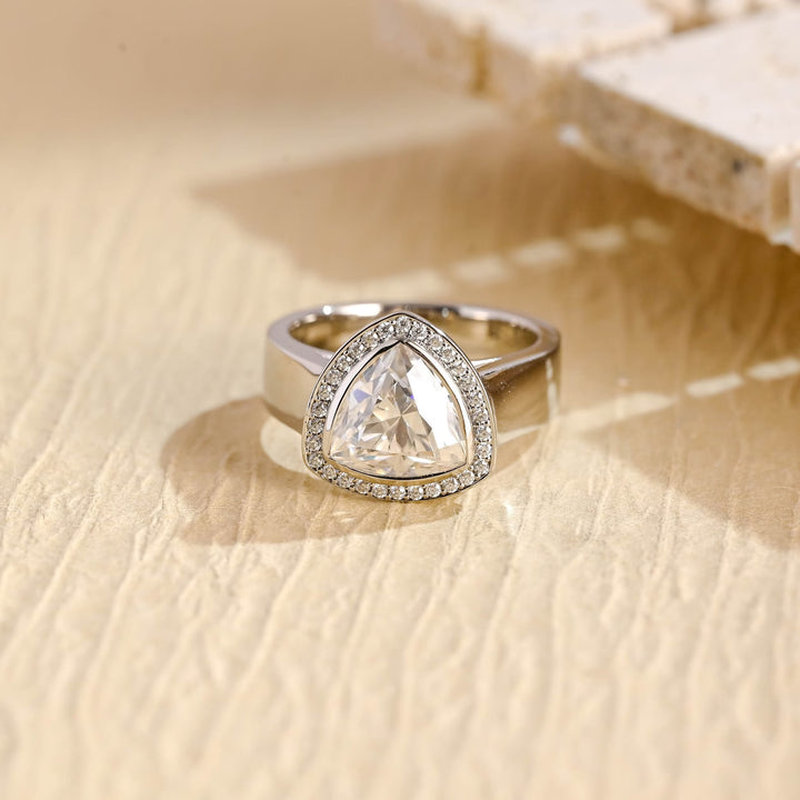 1.50ct-2.50ct Trillion Cut Lab Grown Diamond Halo Engagement Ring