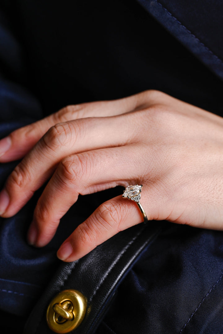 1.50ct-2.50ct Marquise Cut Lab Grown Diamond Cluster Engagement Ring
