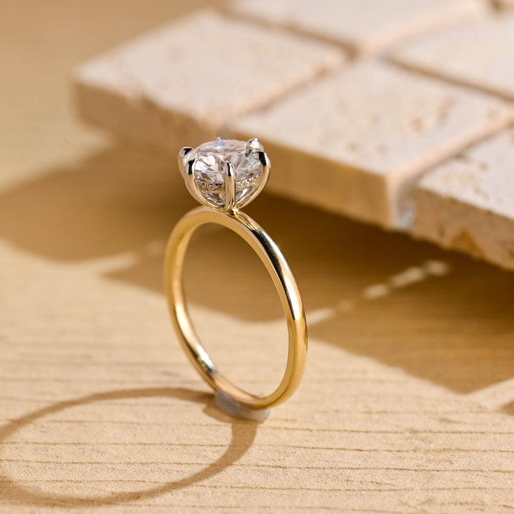 1.50ct-2.50ct Round Cut Lab Grown Hidden Halo Diamond Engagement Ring