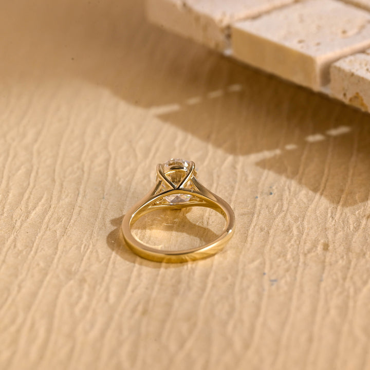 1.50ct-2.50ct Oval Cut Lab Grown Split Shank Diamond Engagement Ring
