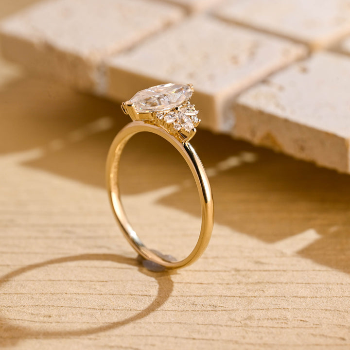 1.50ct-2.50ct Marquise Cut Lab Grown Diamond Cluster Engagement Ring