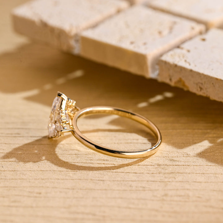 1.50ct-2.50ct Marquise Cut Lab Grown Diamond Cluster Engagement Ring