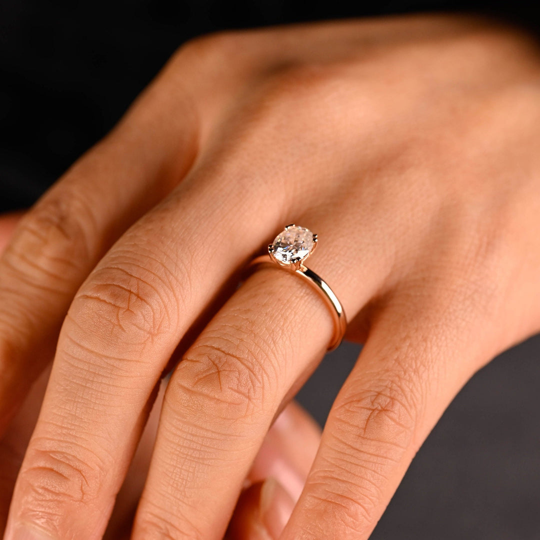 1.50ct-2.50ct Oval Cut Lab Grown Diamond Solitaire Engagement Ring