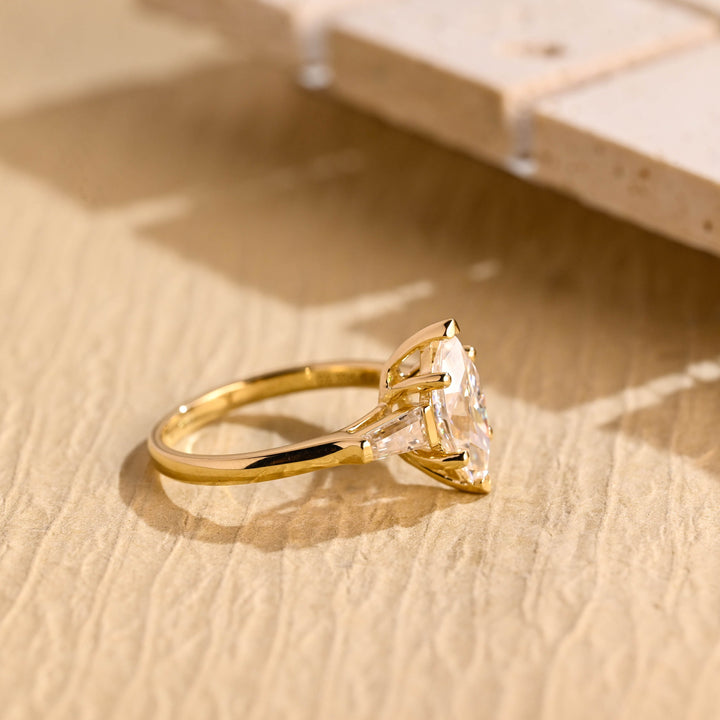 1.0ct-2.0ct Marquise Cut Lab Grown Diamond Three Stone Engagement Ring