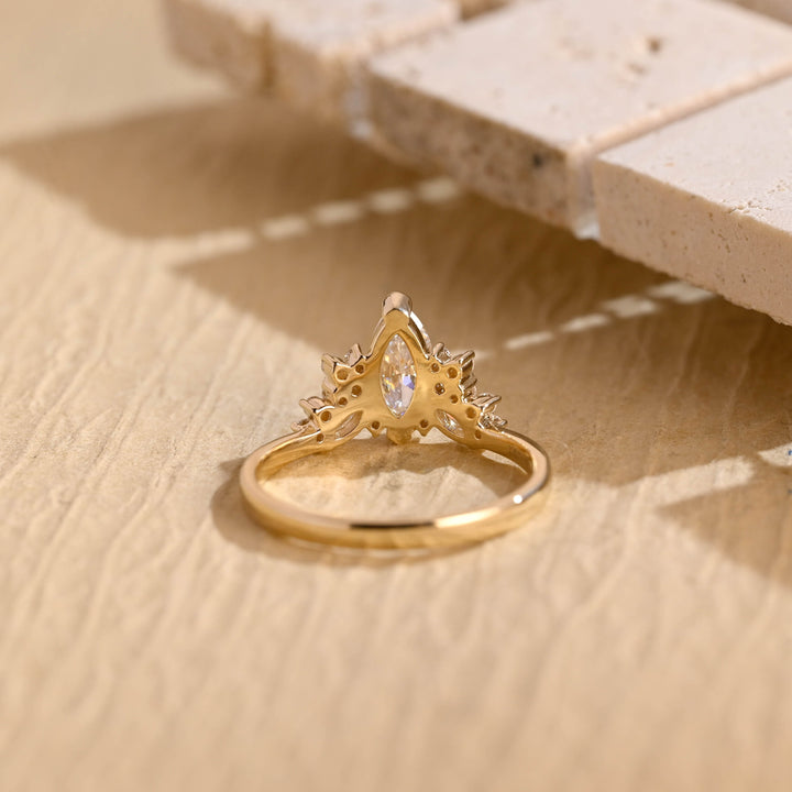 1.0ct-2.0ct Marquise Cut Lab Grown Diamond Cluster Engagement Ring