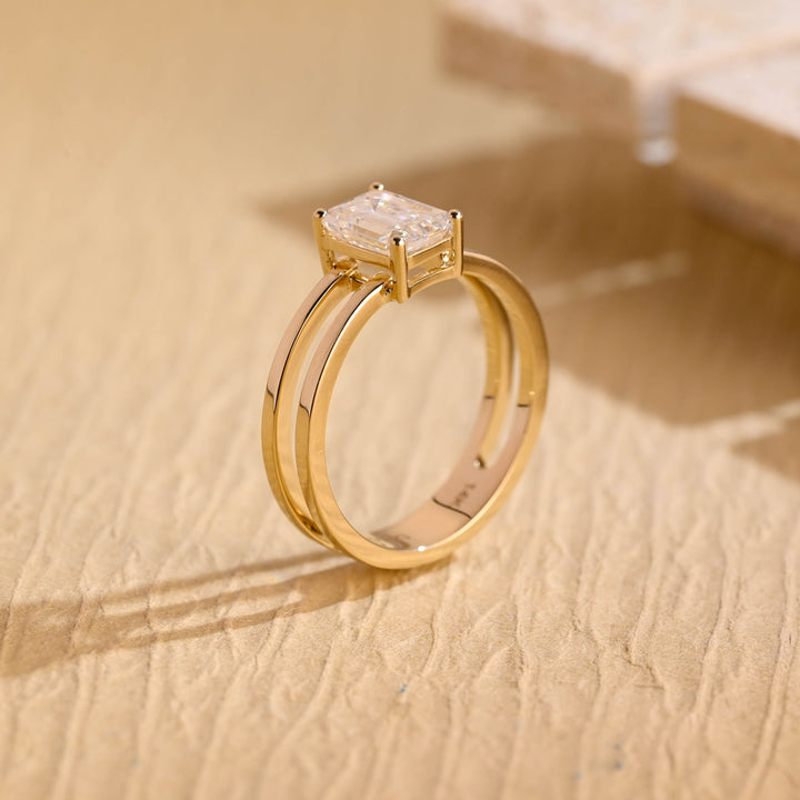 1.50ct-2.50ct Emerald Cut Lab Grown Diamond Solitaire Engagement Ring