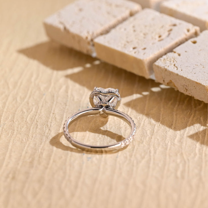 1.50ct-2.50ct Heart Cut Lab Grown Diamond Halo Engagement Ring