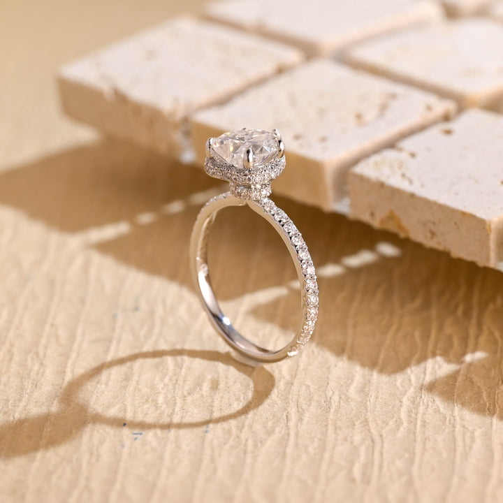 1.50ct-2.50ct Heart Cut Lab Grown Diamond Halo Engagement Ring