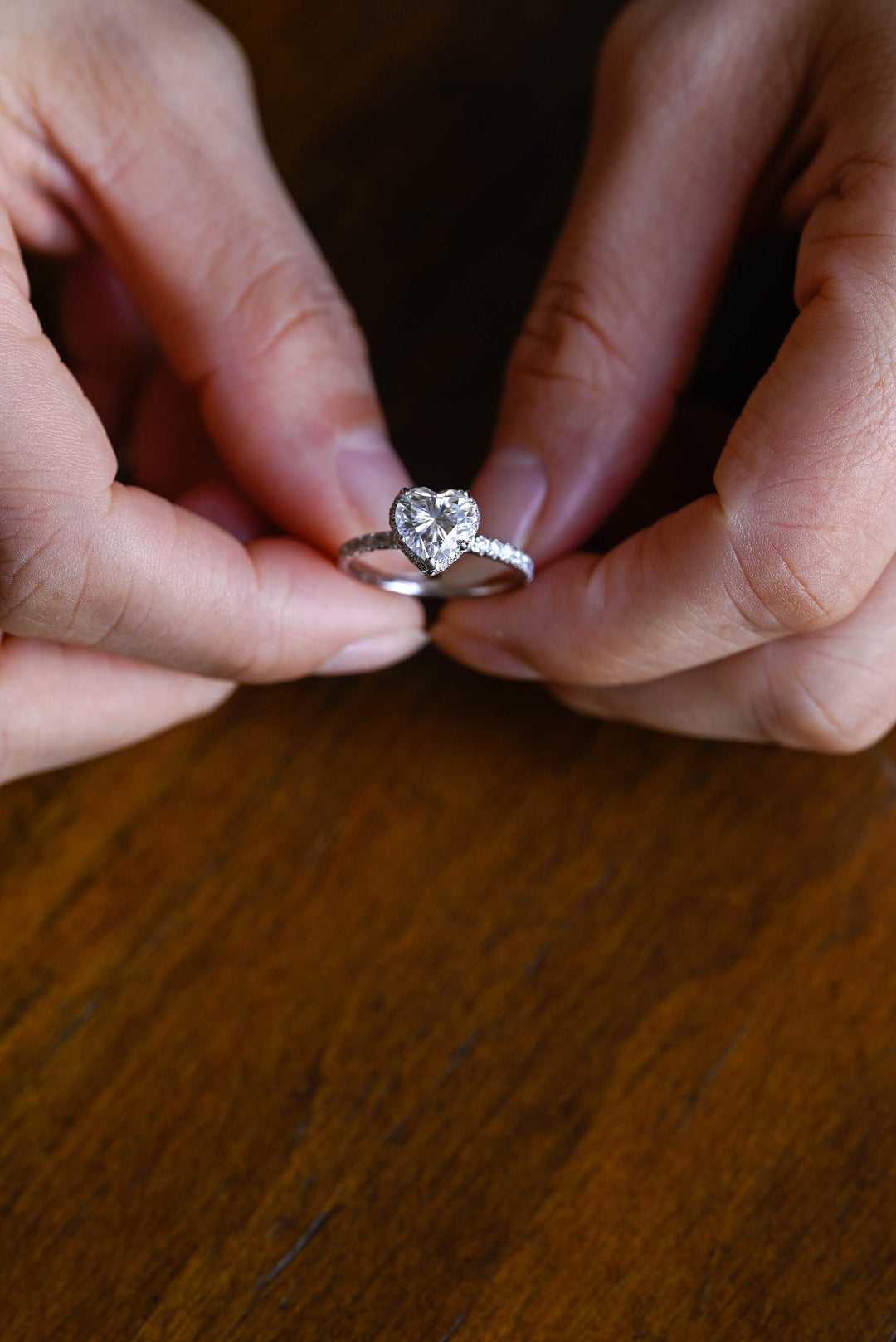 1.50ct-2.50ct Heart Cut Lab Grown Diamond Halo Engagement Ring