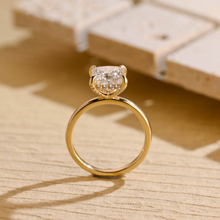 1.50ct-2.50ct Princess Cut Lab Grown Diamond Hidden Halo Engagement Ring